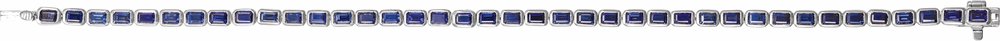 14K White Gold Lab-Grown Blue Sapphire Line 7" Bracelet