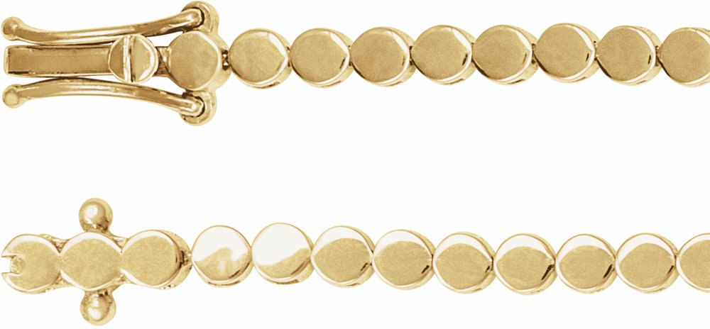 14K Yellow Gold Geometric Line 7" Bracelet