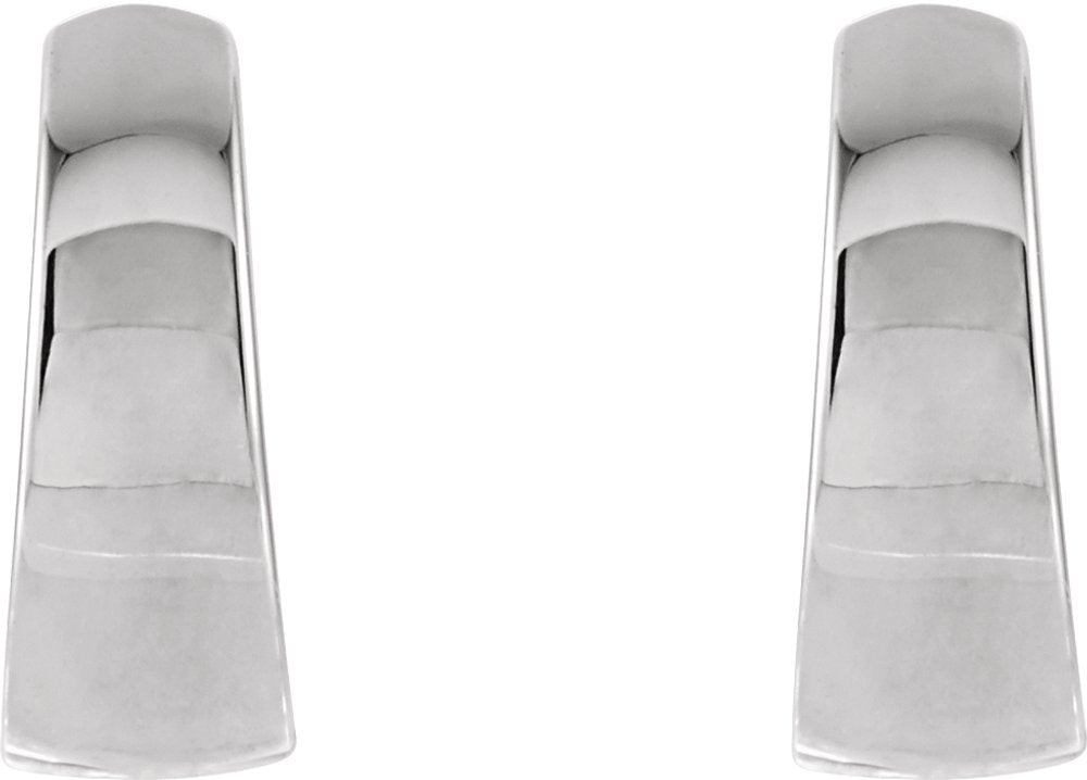 14K White Gold Hinged 10.25 mm Hoop Earrings