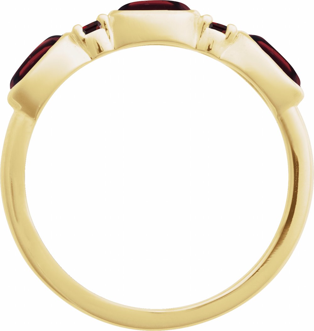 14K Yellow Gold Natural Mozambique Garnet & Natural Mozambique Garnet Stackable Ring