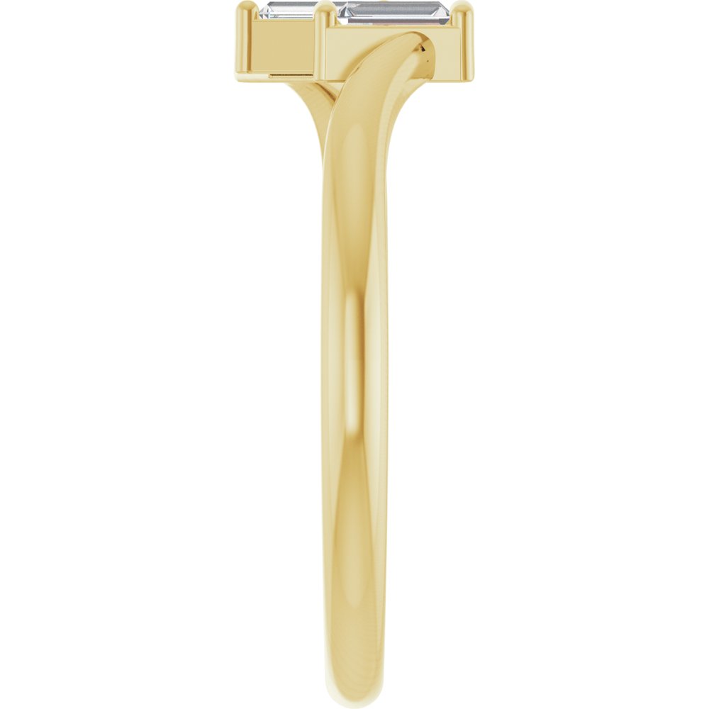 14K Yellow Gold 1/8 CTW Natural Diamond Two Stone Ring