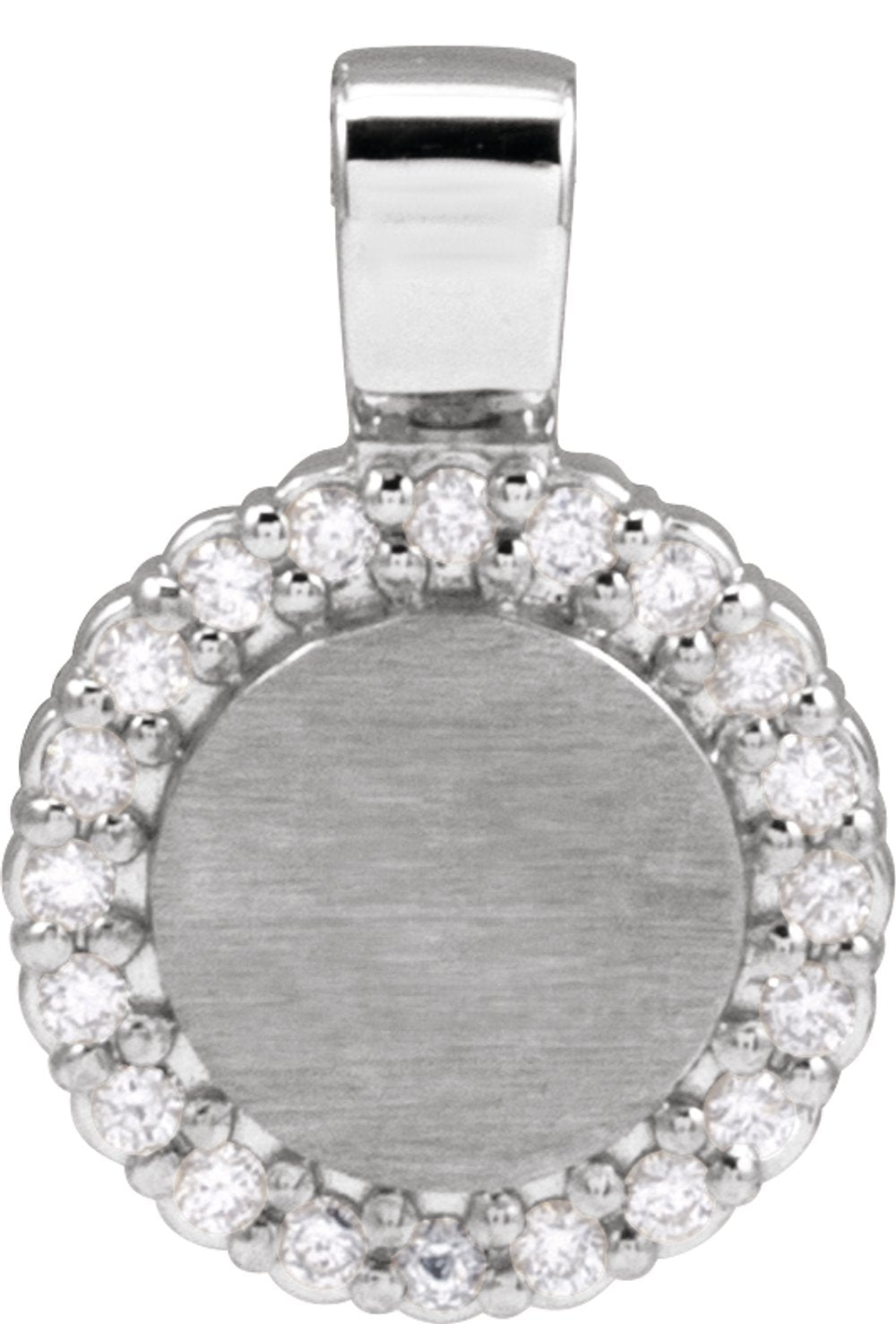 14K White Gold 1/8 CTW Natural Diamond Pendant