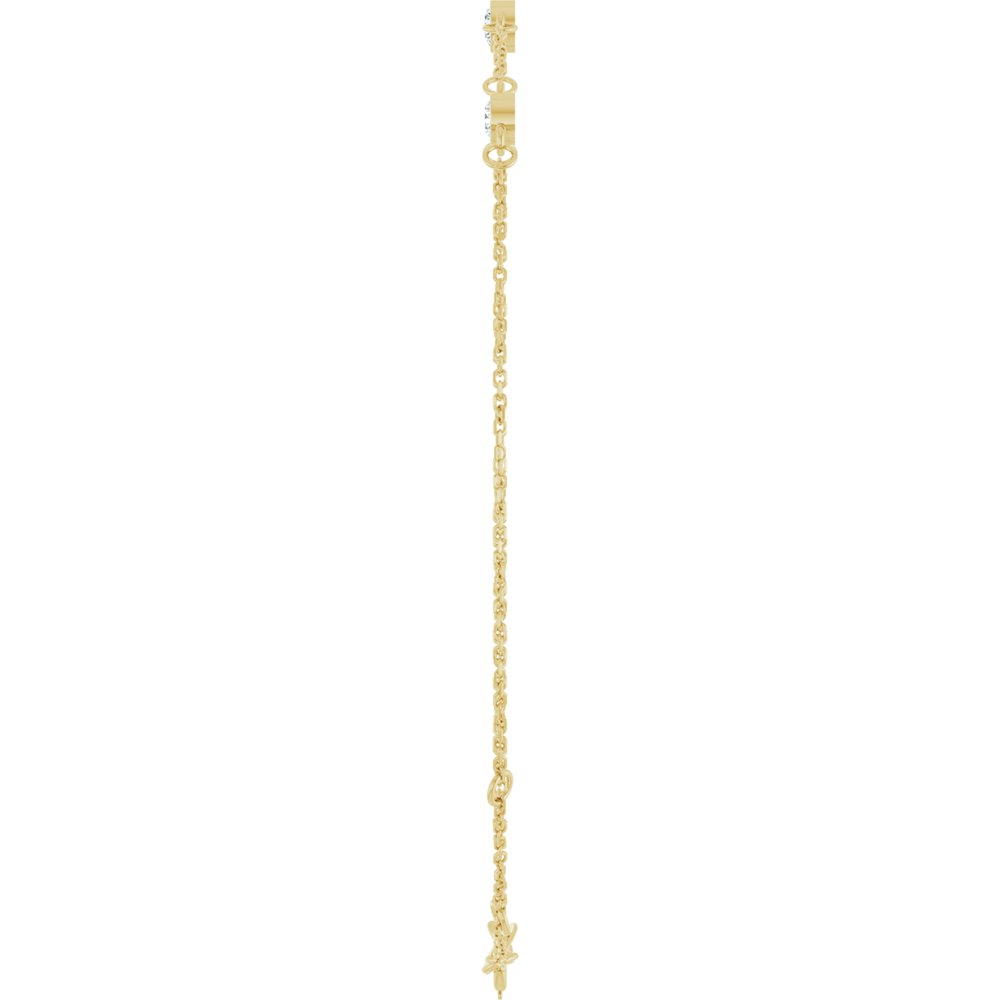 14K Yellow Gold 1/3 CTW Lab-Grown Diamond Bezel-Set 3-Stone 6 1/2-7 1/2" Bracelet