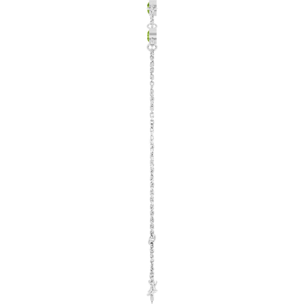 Sterling Silver Natural Peridot Bezel-Set 3-Stone 6 1/2-7 1/2" Bracelet