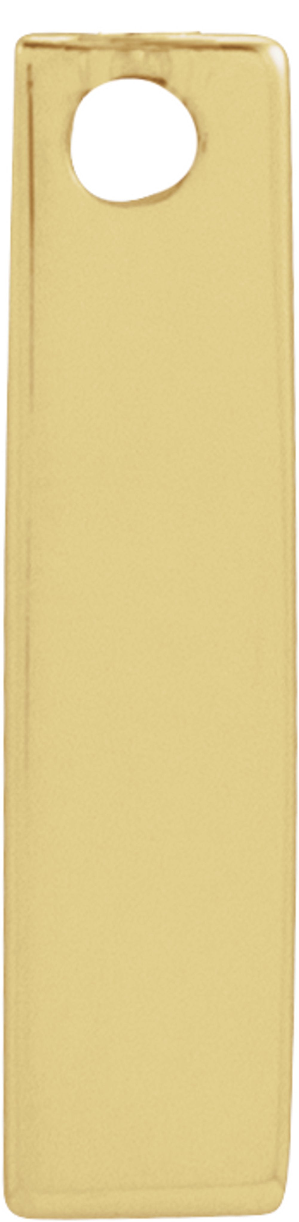 14K Yellow Gold Engravable Three-Sided Bar Pendant