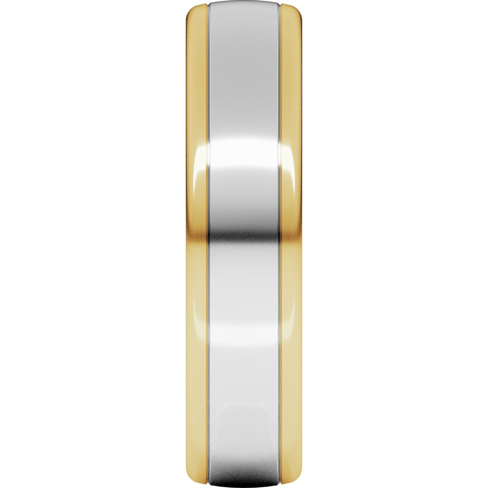 14K Yellow/White 5 mm Comfort-Fit Standard Weight European-Style Band