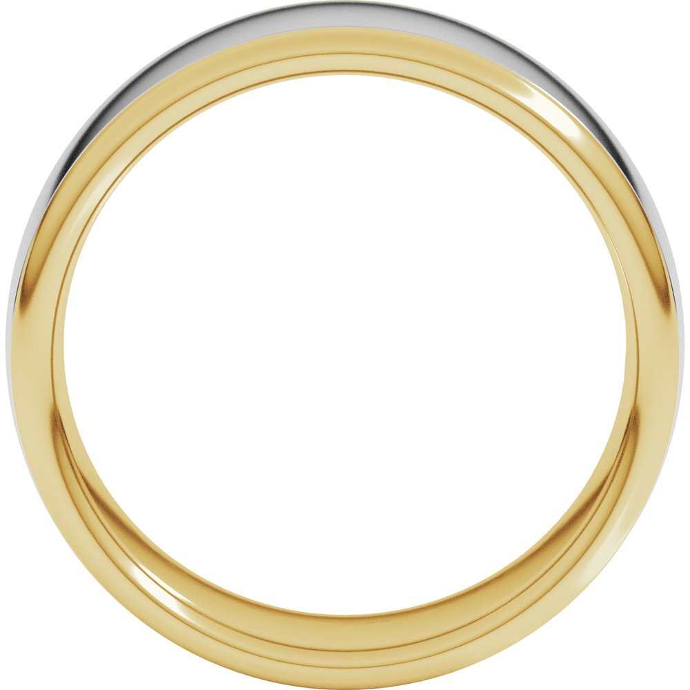 14K Yellow/White 8 mm Comfort-Fit European-Style Band Size 10.5