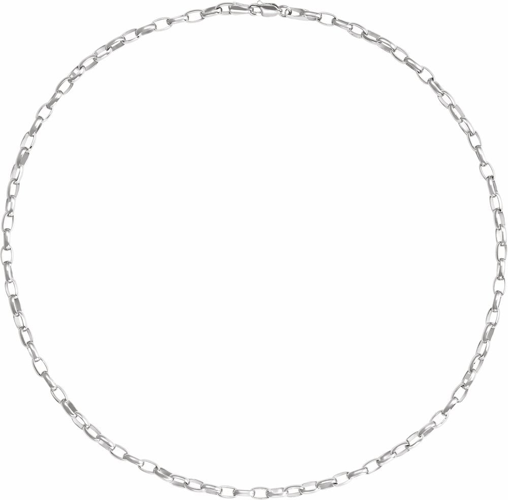 Sterling Silver 3.9 mm Puffed Oval Cable 20" Chain