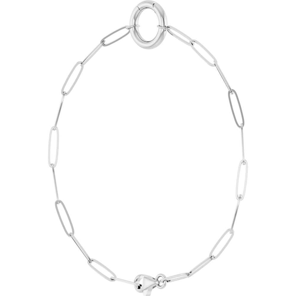 14K White Gold Charm 7" Bracelet