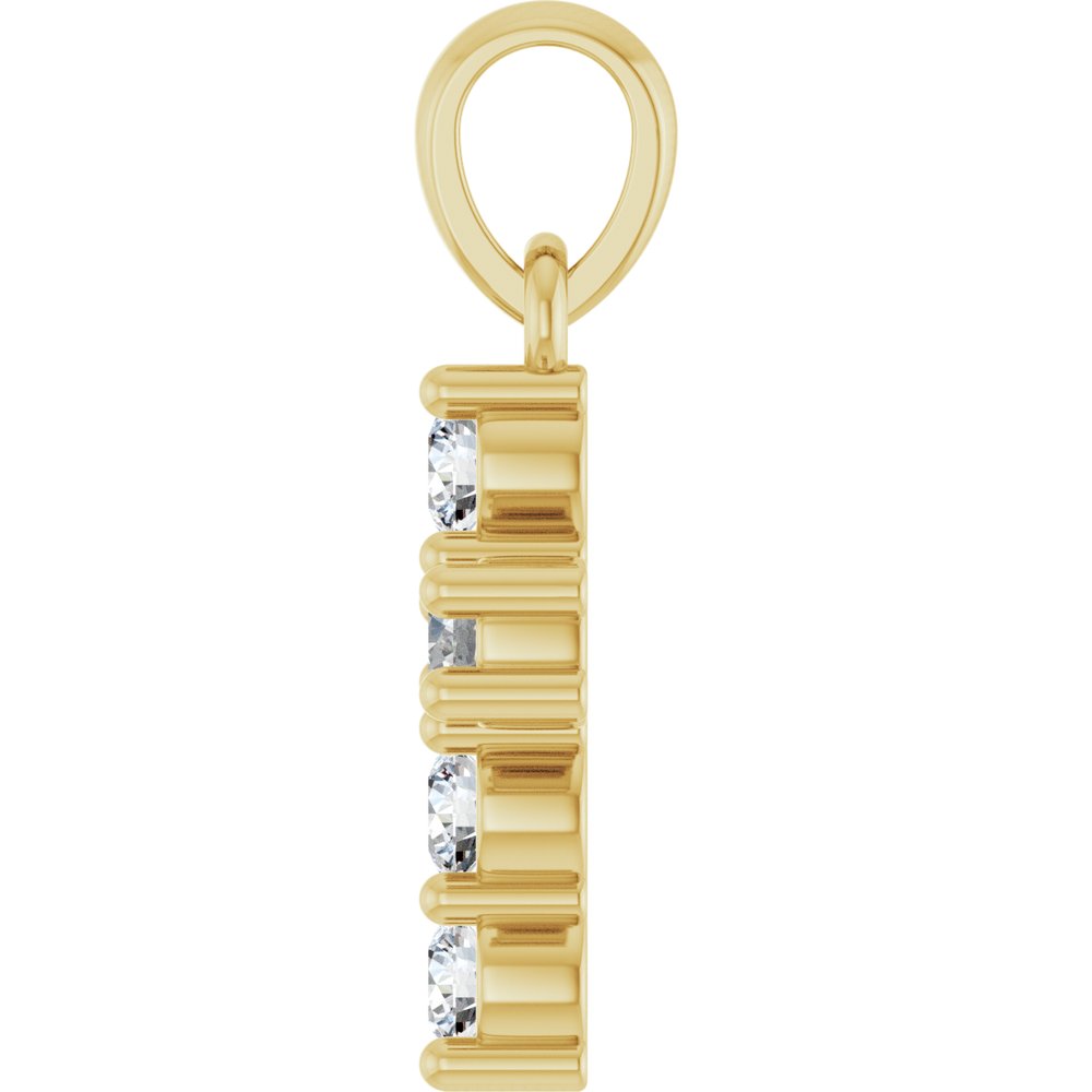 14K Yellow Gold 1/4 CTW Lab-Grown Diamond Cross Pendant