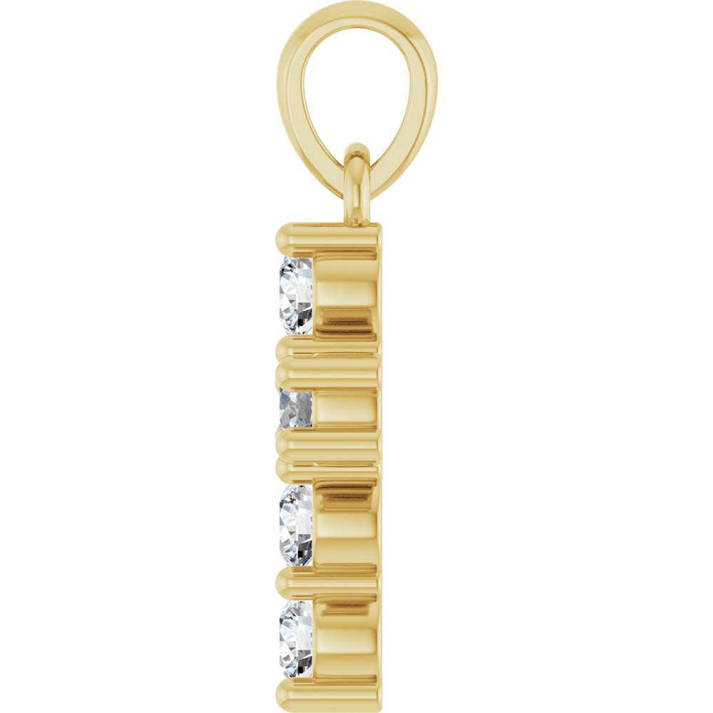 14K Yellow Gold 1/3 CTW Lab-Grown Diamond Cross Pendant