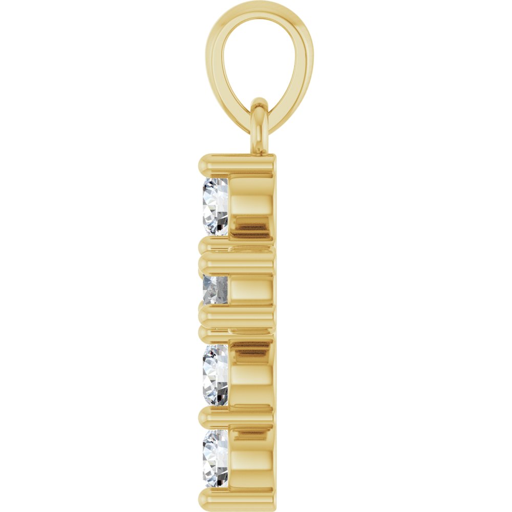 14K Yellow Gold 1/2 CTW Natural Diamond Cross Pendant