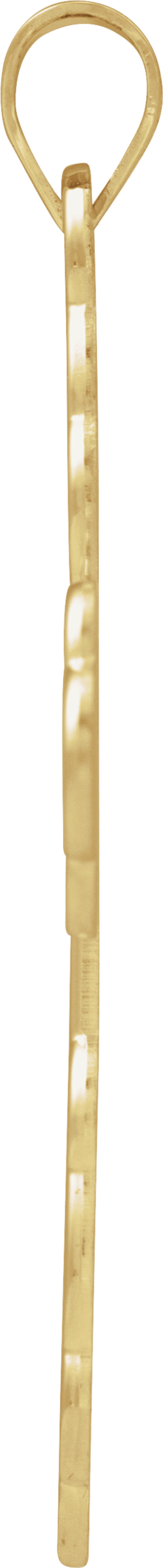 14K Yellow Gold 32x21 mm Orthodox Cross Pendant