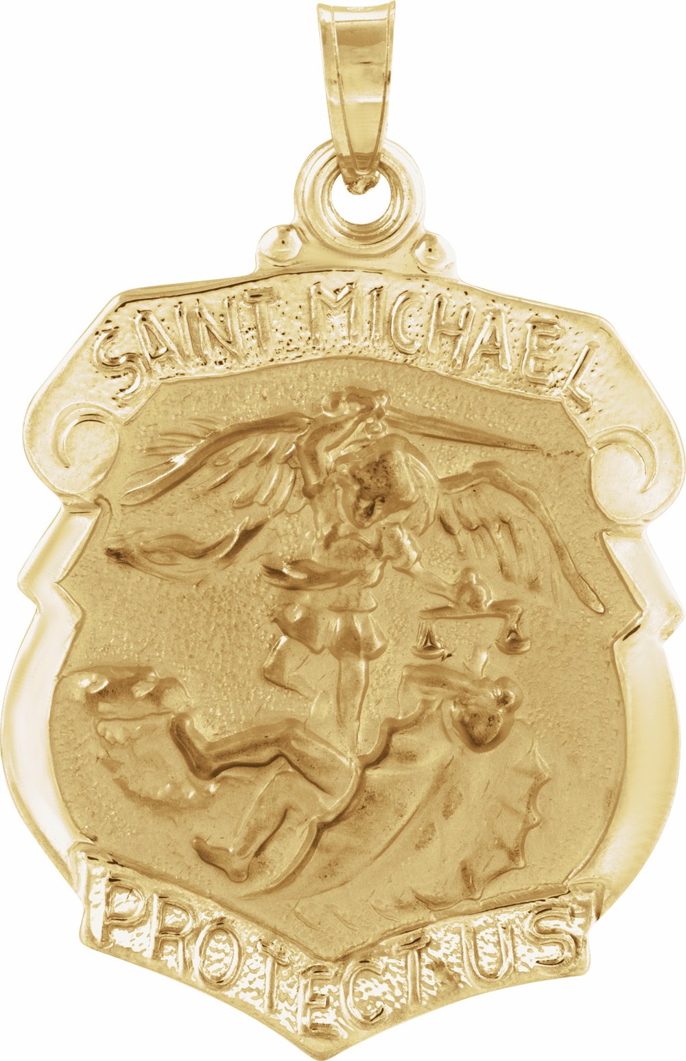 14K Yellow Gold 25x21 mm St. Michael Medal