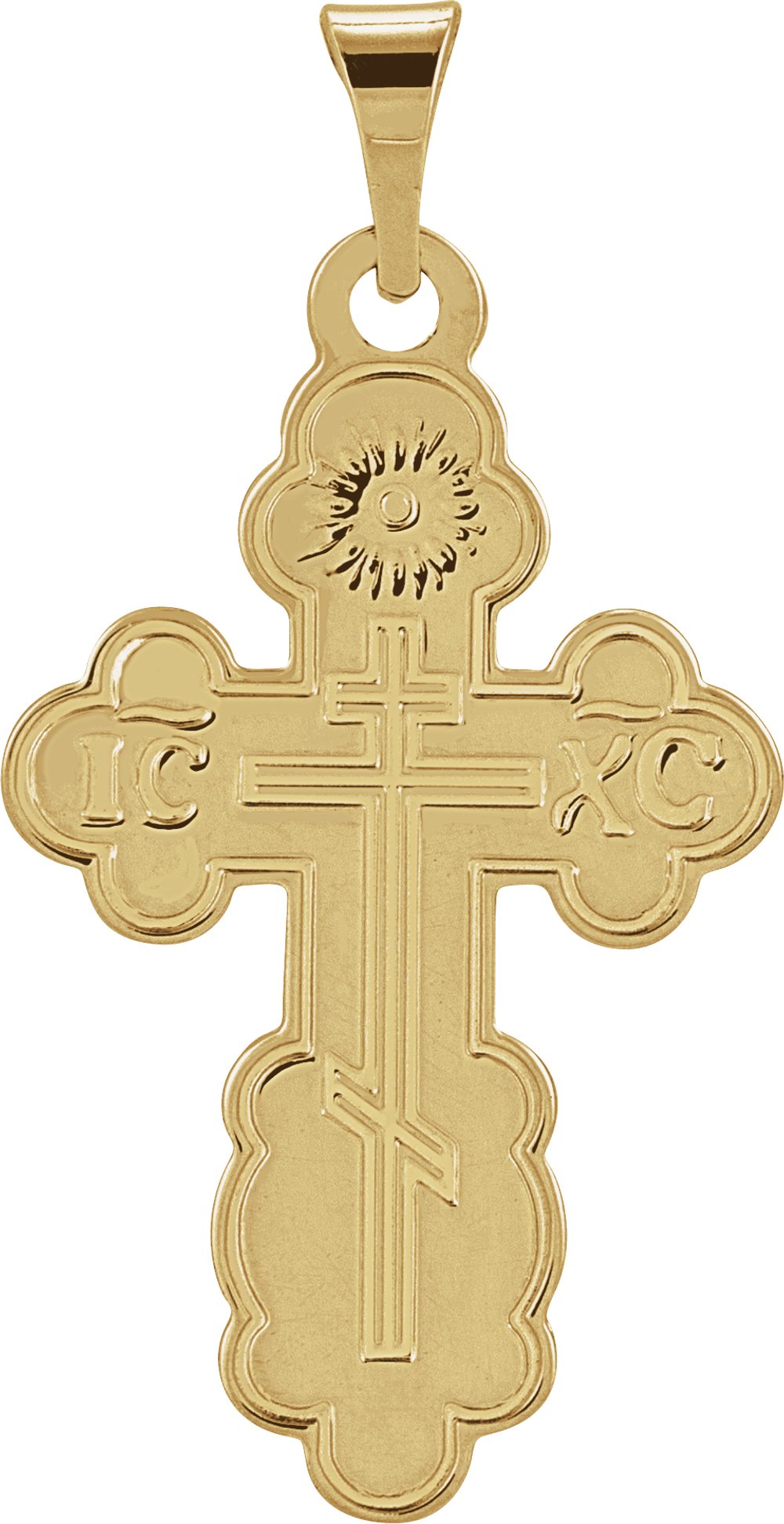 14K Yellow Gold 19x13 mm Orthodox Cross Pendant