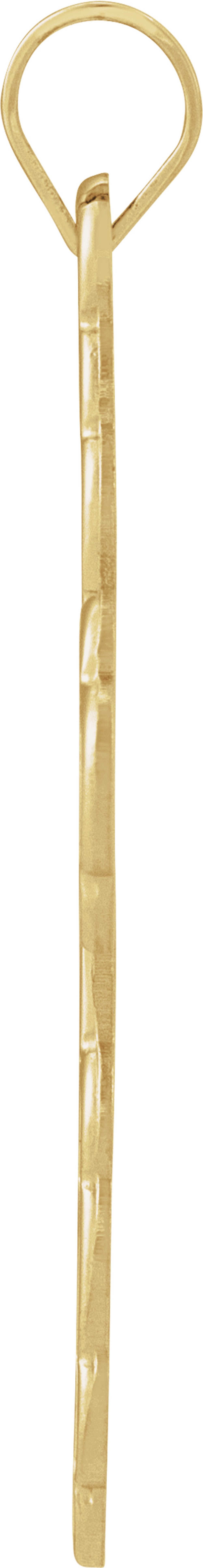 14K Yellow Gold 26x17 mm Orthodox Cross Pendant