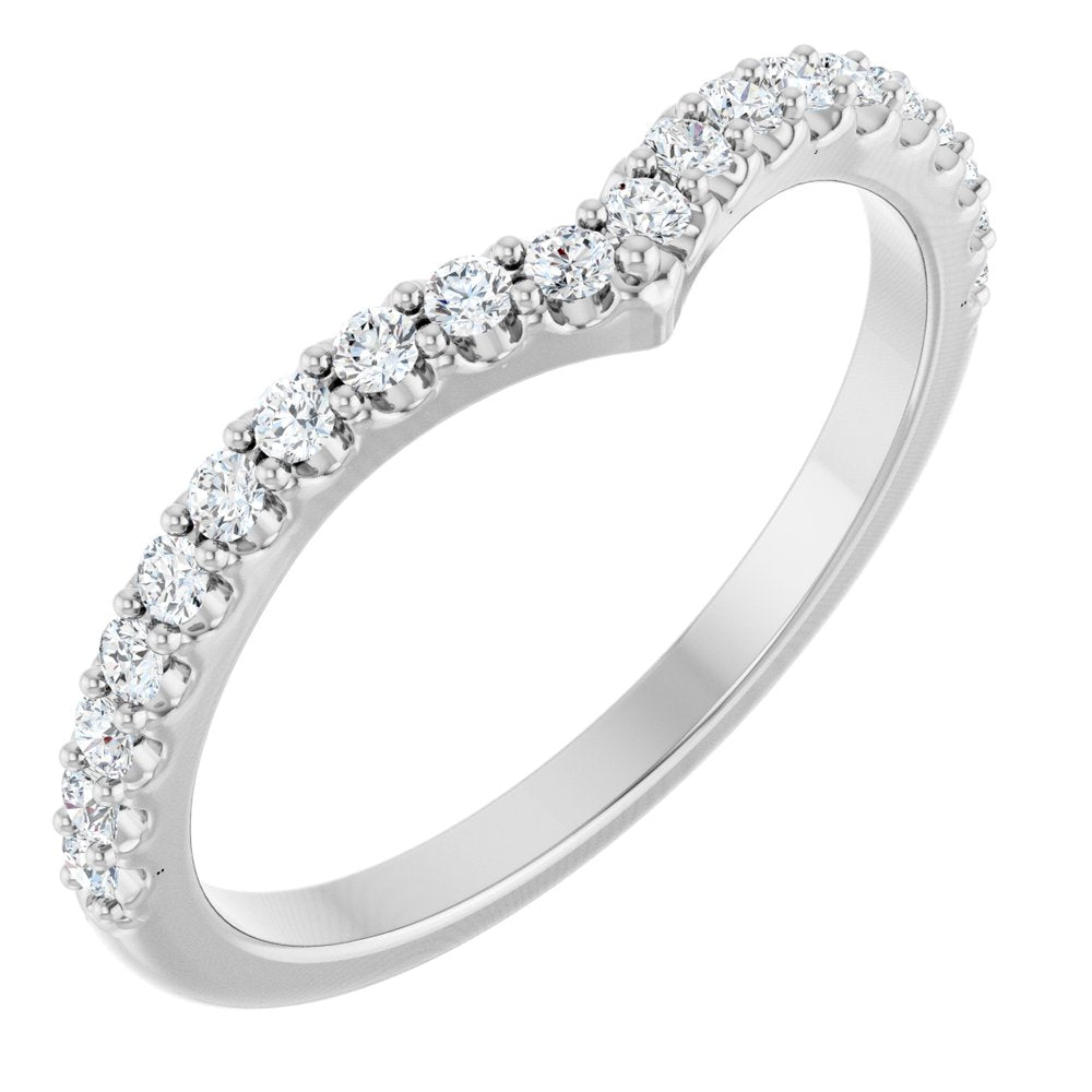 14K White Gold 1/3 CTW Natural Diamond Contour Band