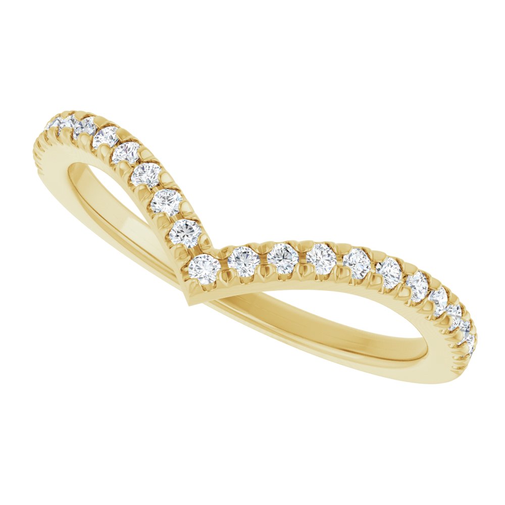 14K Yellow Gold 1/5 CTW Lab-Grown Diamond Contour Band