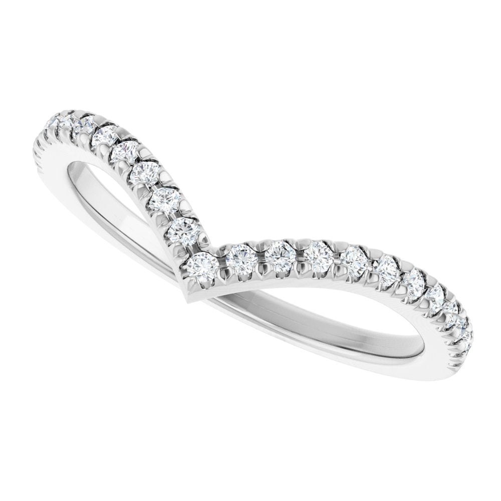 14K White Gold 1/5 CTW Natural Diamond Contour Band