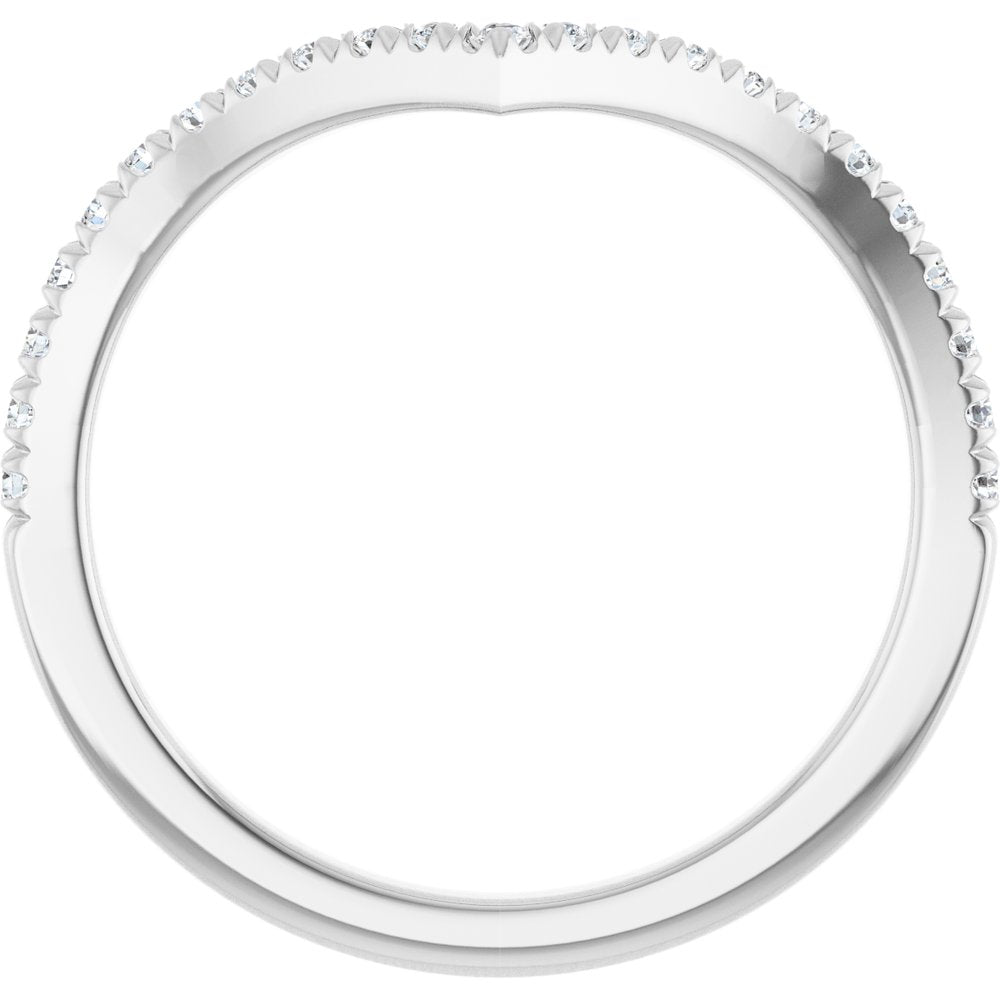 14K White Gold 1/5 CTW Natural Diamond Contour Band