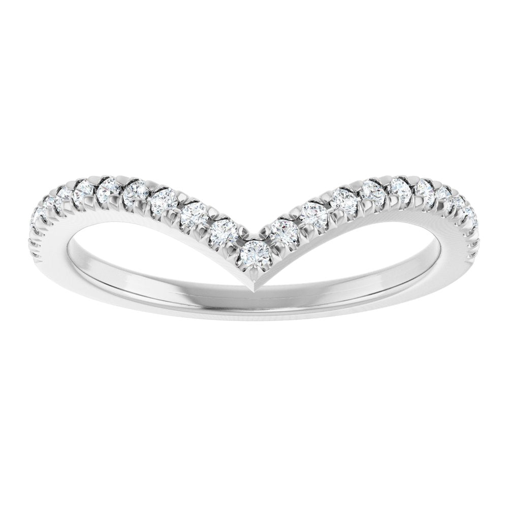 14K White Gold 1/5 CTW Natural Diamond Contour Band