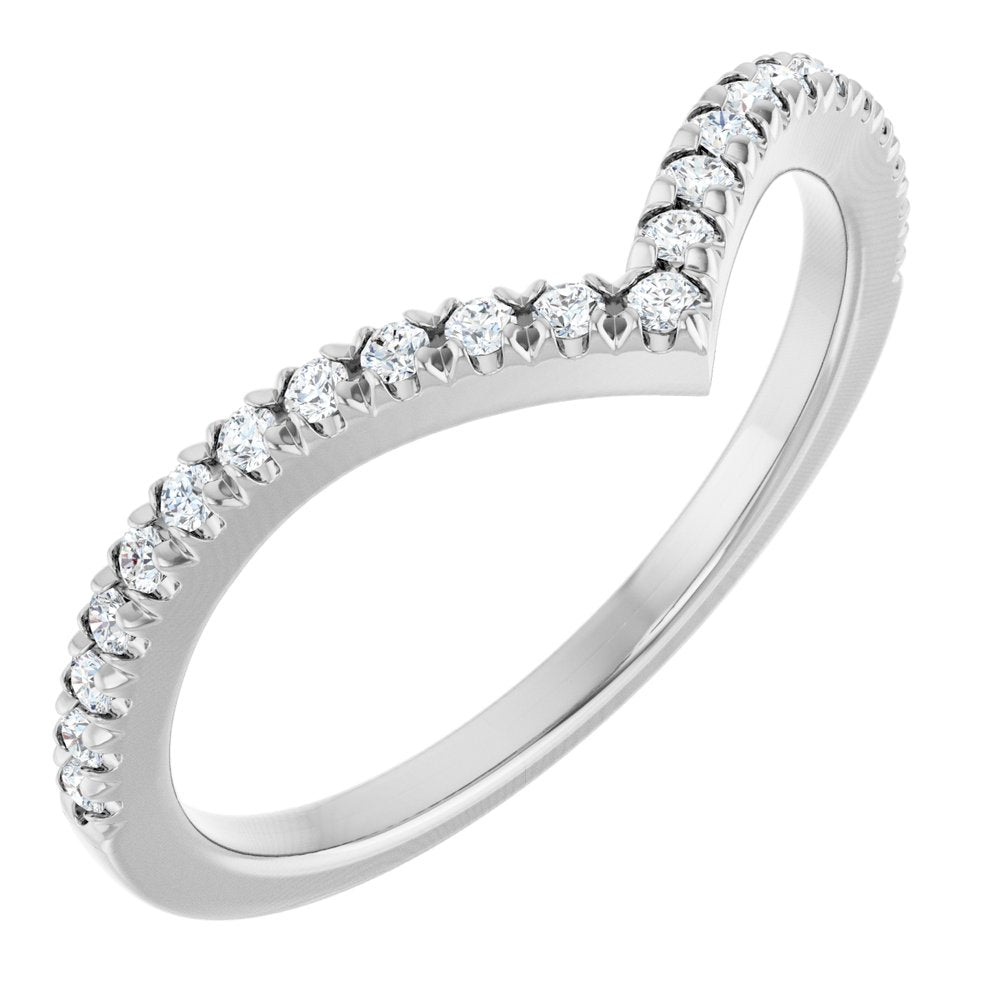 14K White Gold 1/5 CTW Natural Diamond Contour Band