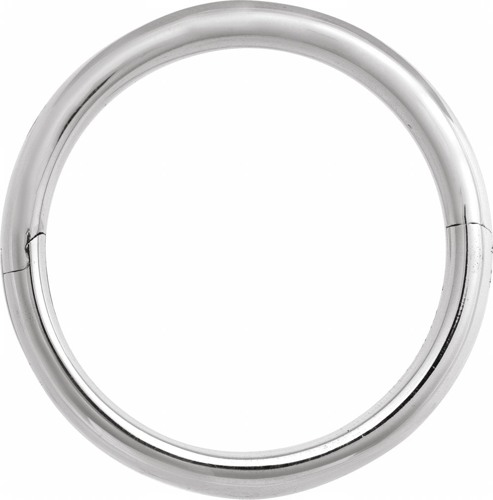 14K White 6 mm CLIQ® Hinged Adjustable Half Round Comfort-Fit Band Size 10.5