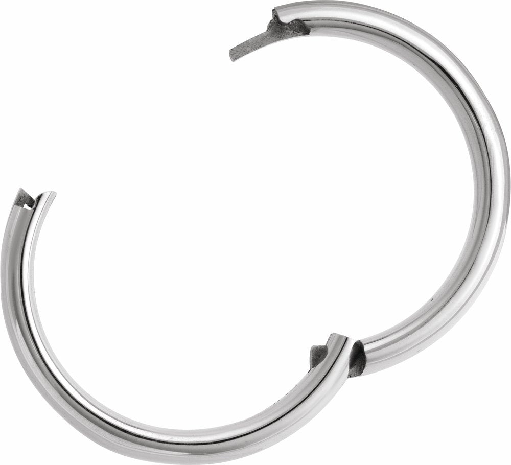 14K White 6 mm CLIQ® Hinged Adjustable Half Round Comfort-Fit Band Size 10.5