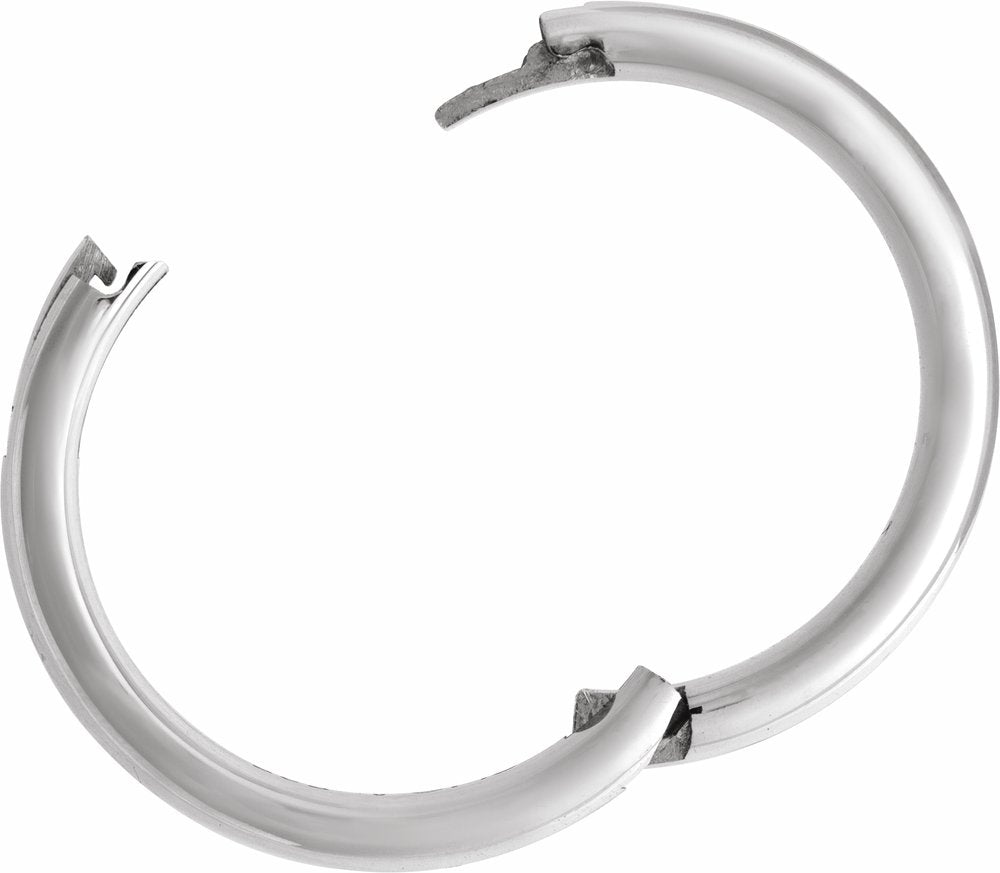 14K White Gold 4 mm CLIQ® Hinged Adjustable Half Round Comfort-Fit Band Size 7