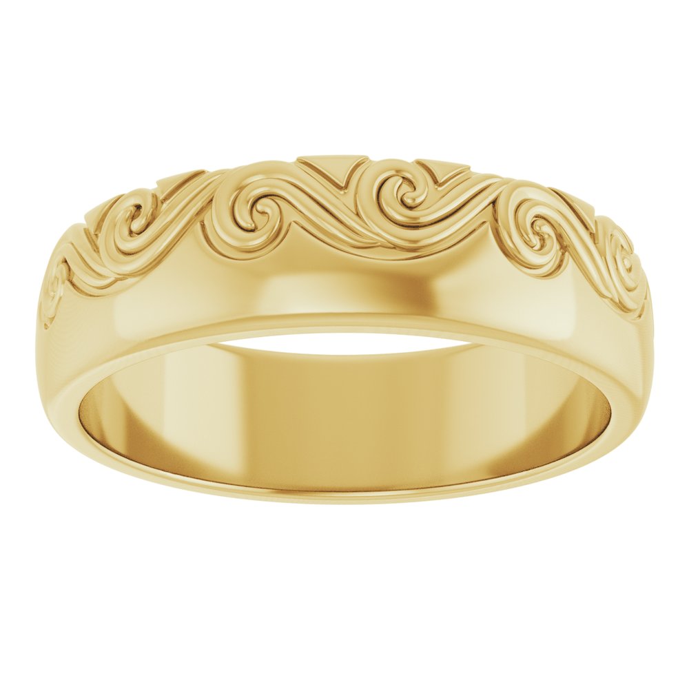 14K Yellow Gold 6 mm Sculptural Comfort-Fit Band Size 10