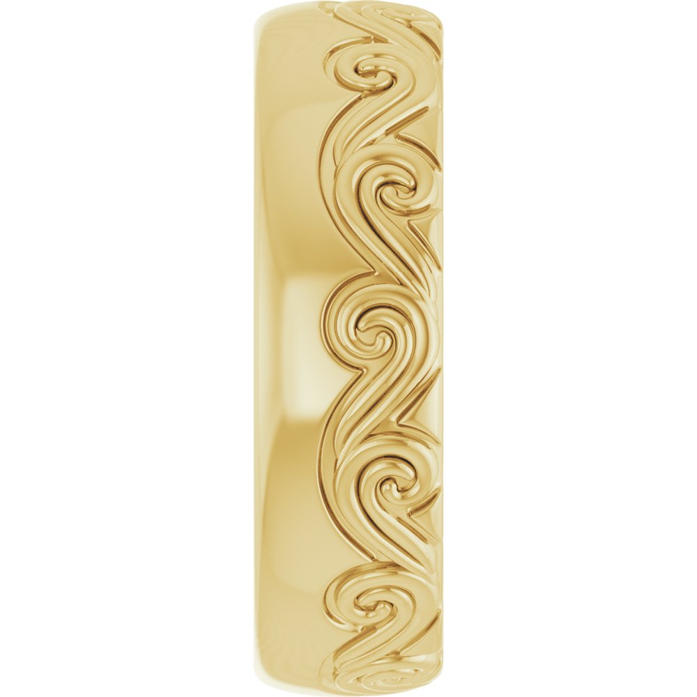 14K Yellow Gold 6 mm Sculptural Comfort-Fit Band Size 10