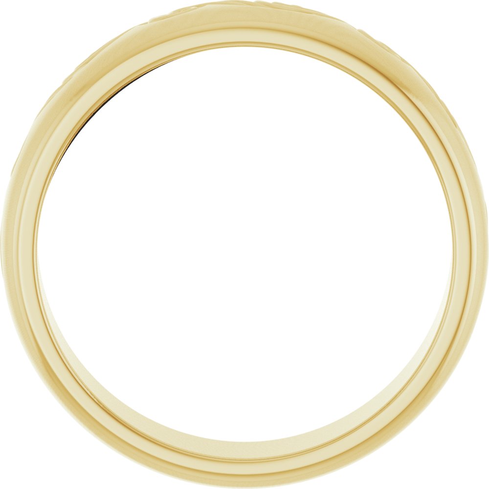 14K Yellow Gold 6 mm Sculptural Comfort-Fit Band Size 10