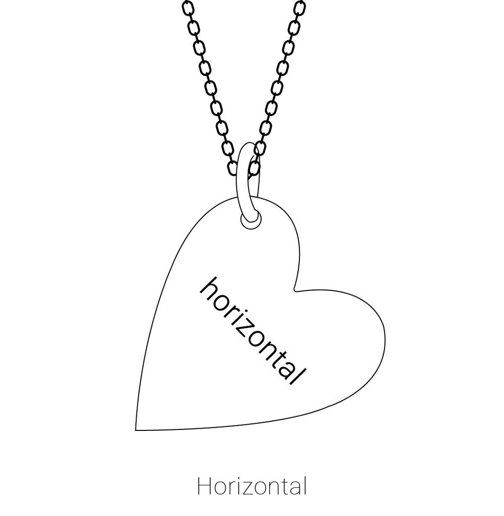14K Rose Gold Engravable Sideways Heart Pendant