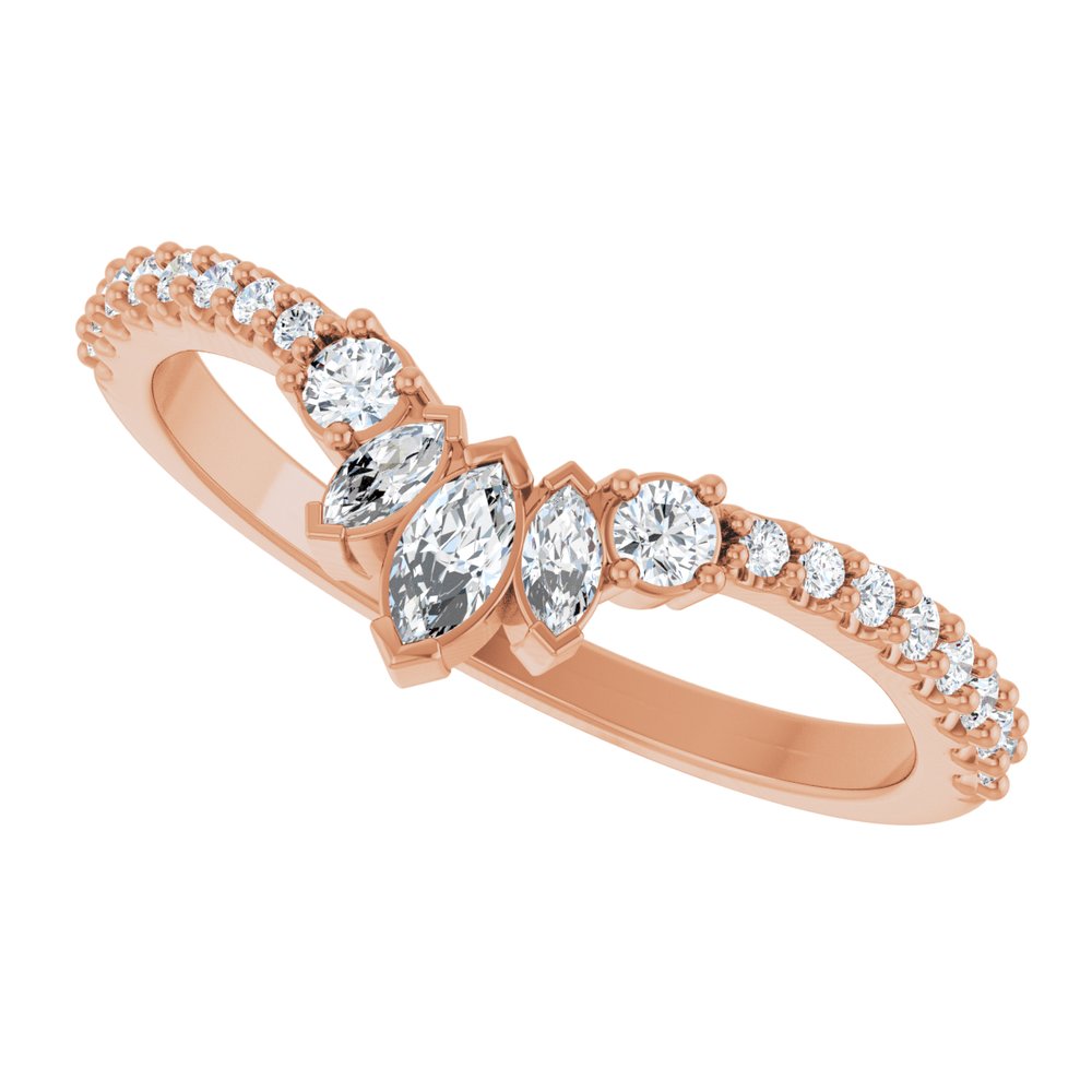 14K Rose Gold 1/3 CTW Lab-Grown Diamond Contour Band