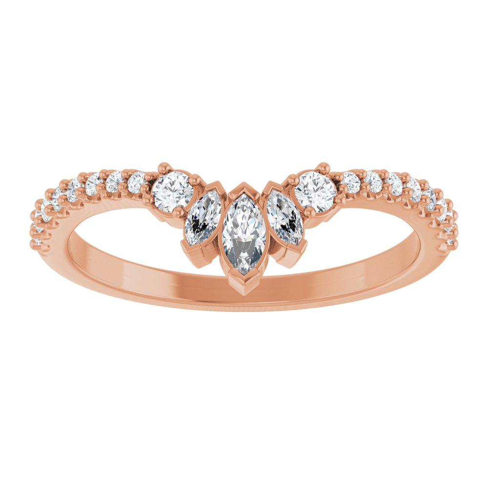 14K Rose Gold 1/3 CTW Lab-Grown Diamond Contour Band