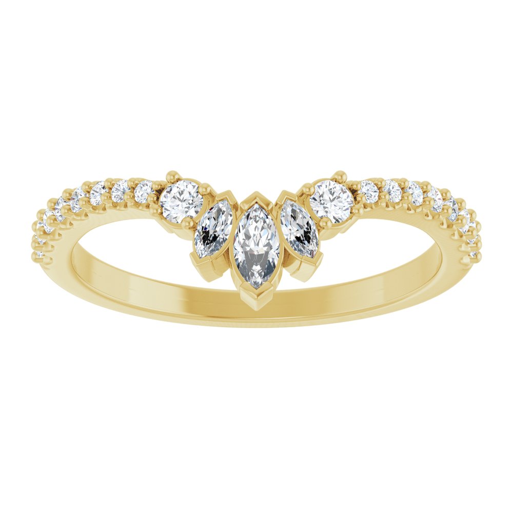 14K Yellow Gold 1/3 CTW Lab-Grown Diamond Contour Band