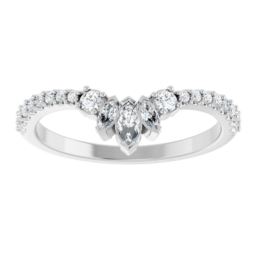 14K White Gold 1/3 CTW Lab-Grown Diamond Contour Band