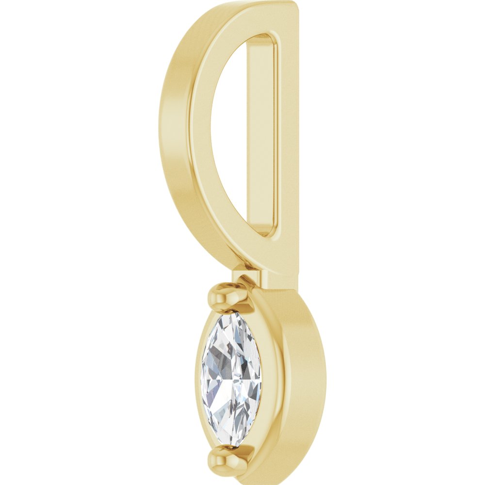 14K Yellow Gold 1/8 CT Natural Diamond Pendant