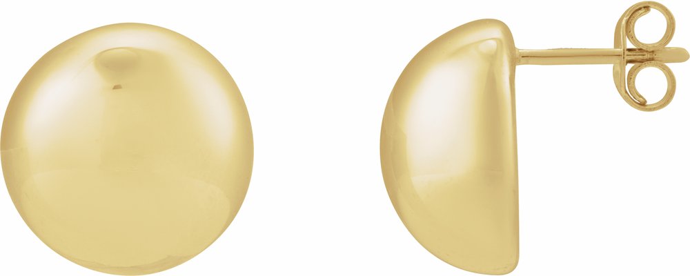 14K Yellow 18 mm Electroform Domed Earrings