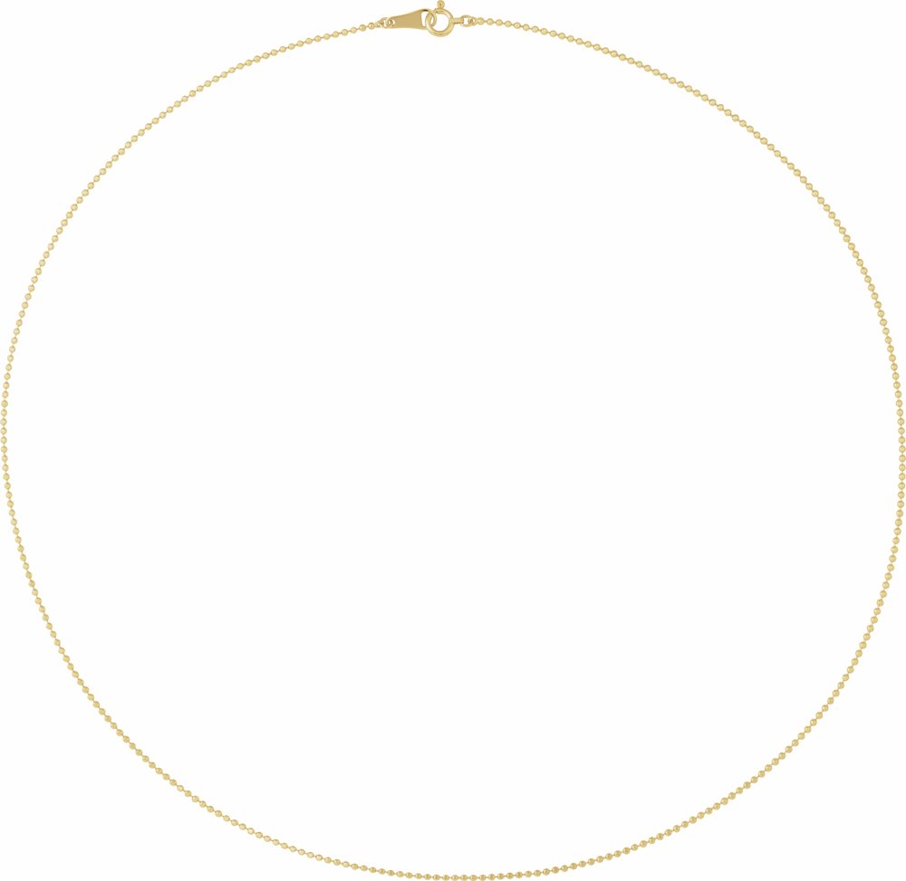 10K Yellow Gold 1.2 mm Diamond-Cut Bead 18" Chain