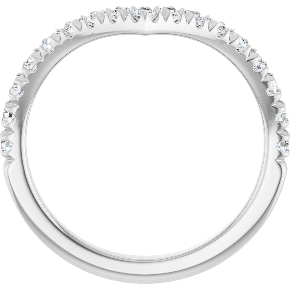 14K White Gold 1/2 CTW Natural Diamond Contour Band