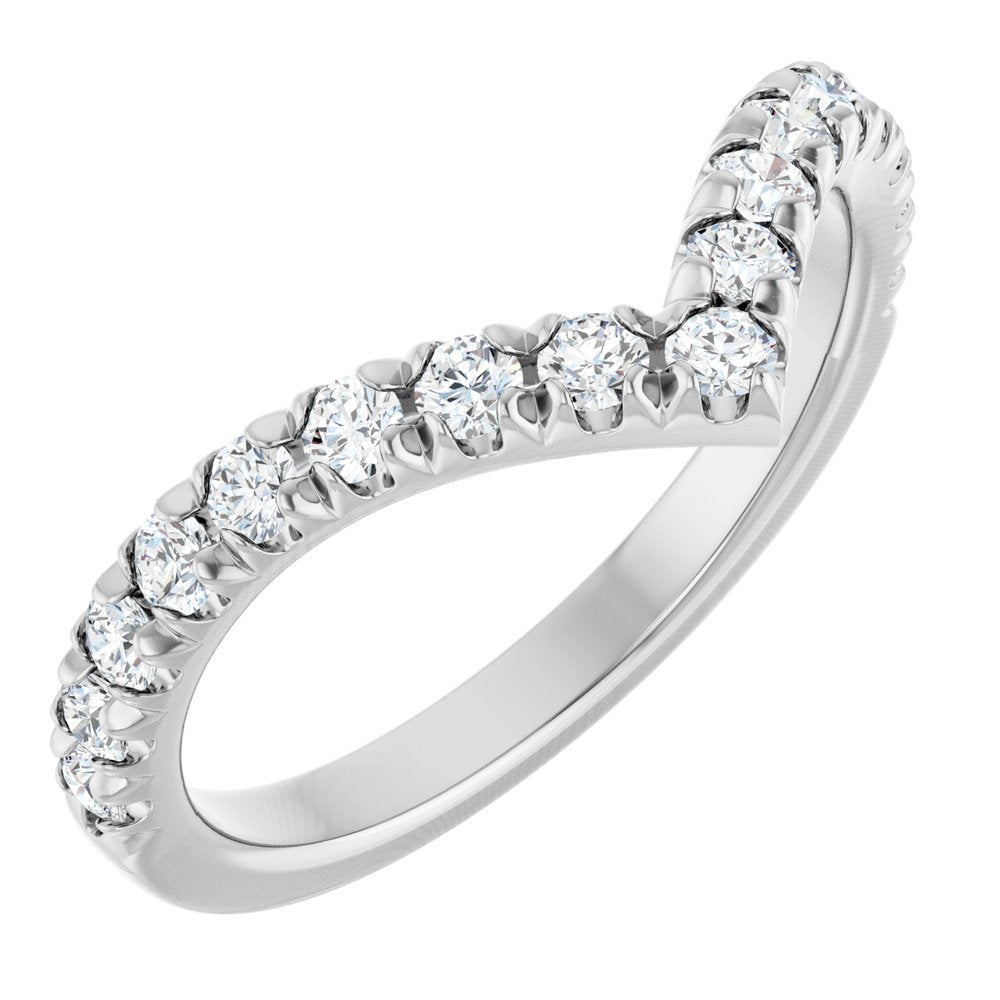 14K White Gold 1/2 CTW Natural Diamond Contour Band