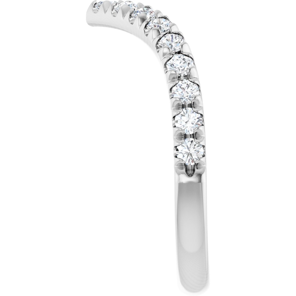 14K White Gold 1/2 CTW Natural Diamond Contour Band