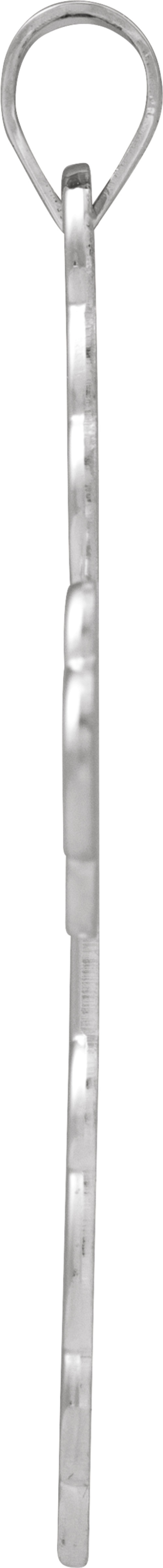 14K White Gold 32x21 mm Orthodox Cross Pendant