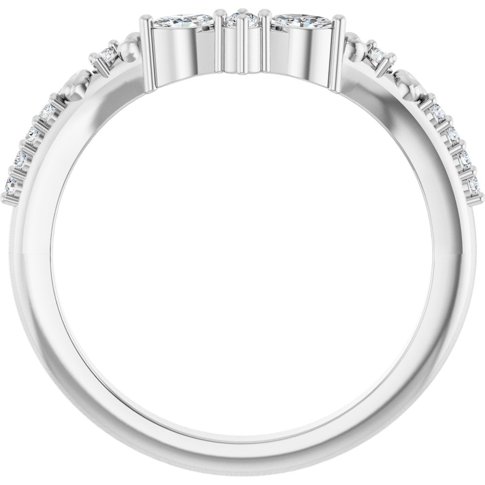 14K White Gold 1/6 CTW Lab-Grown Diamond Contour Band