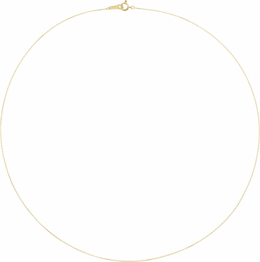 10K Yellow Gold .5 mm Diamond-Cut Cable 24" Chain