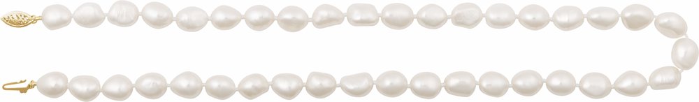 14K Yellow Gold Cultured White Freshwater Pearl 18" Necklace
