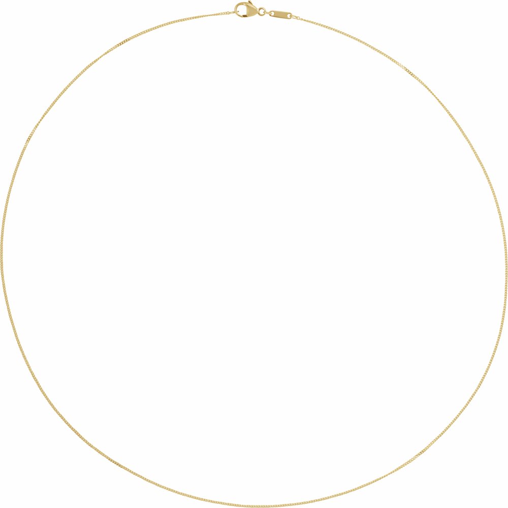 14K Yellow Gold .8 mm Diamond-Cut Curb 18" Chain