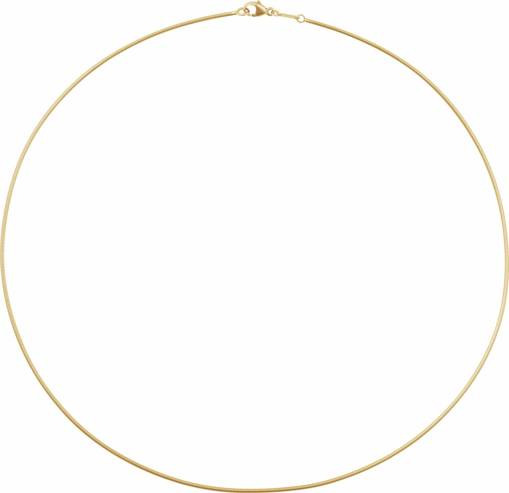 14K Yellow Gold 1.2 mm Boa Snake 16" Chain