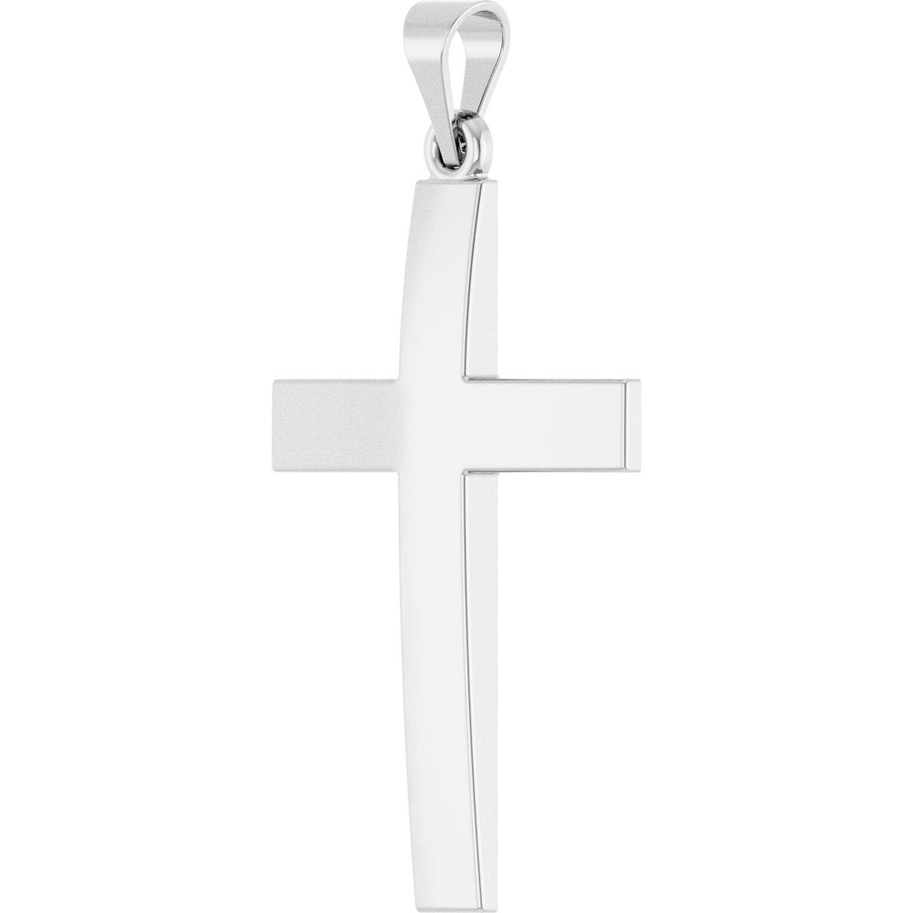 14K White Gold Cross Pendant